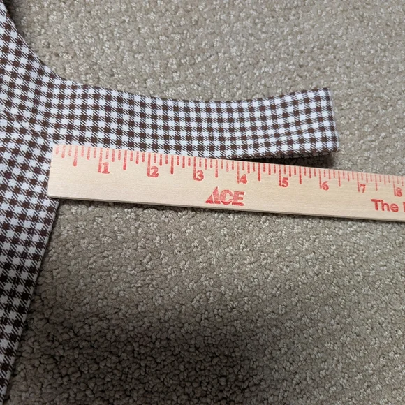 & Other Stories Belted Micro Gingham Houndstooth Overalls Brown S 4 Square Neck - Picture 12 of 14